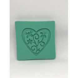 Forma de Silicone Coração Rendado- cód.FS1155