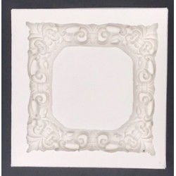 Forma de Silicone Moldura Quadrada Romântica  cód.  FS1451