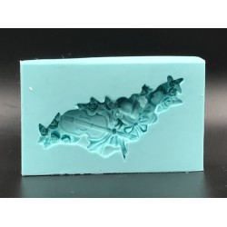 Forma de Silicone Violino e Flores cód.  FS1480