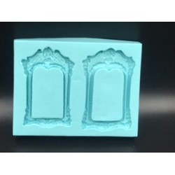 Forma de Silicone Moldura Retangular Dupla cód.  FS1566