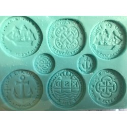 Forma de Silicone Medalhas Náuticas FS1512