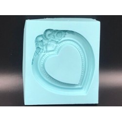Forma de Silicone Moldura Coração G cód.  FS1562