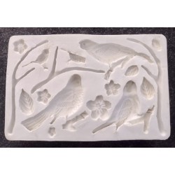 Forma de Silicone Pássaros Tânia cód.  FS1585