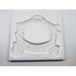 Forma de  Silicone Moldura Carruagem   -  cód. FS1305