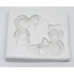 Forma de  Silicone Arabesco Quina 3 Rosas -  cód. FS1283