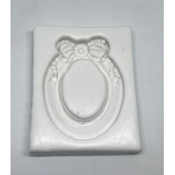 Forma de Silicone Moldura Oval Laço - cód.FS1143