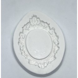 Forma de  Silicone Moldura Oval PP cód. FS1175