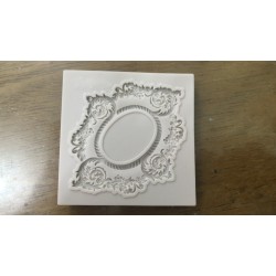Forma de Silicone - Moldura  Oval Arabescos   - cód.FS2073