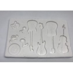 Forma de  Silicone Apliques Guitarras  cód. FS1254