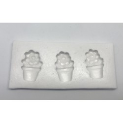 Forma de  Silicone Vasinhos de Flores P cód. FS2038