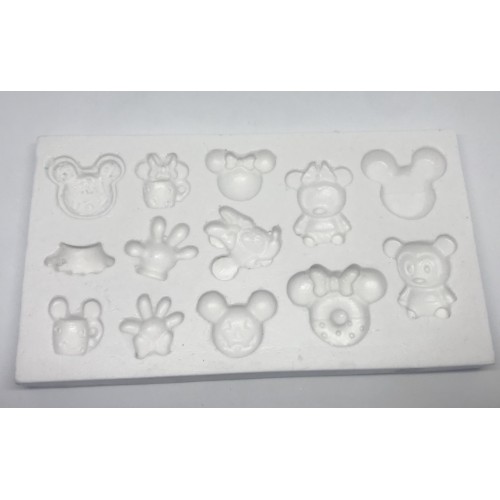 Forma de Silicone Apliques Mickey e Minnie cód. FS1076