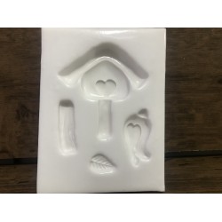 Forma de  Silicone Casa Passarinho Country cód. FS2036