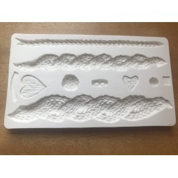 Forma de Silicone - Kit Tranças de Tricô  - cód.FS2065