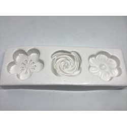 Forma de Silicone - Trio Flores- cód.FS2086