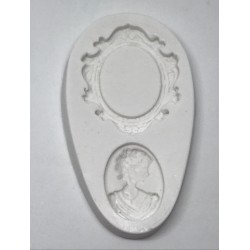 Forma de  Silicone Mini Moldura Camafeu cód. FS1256