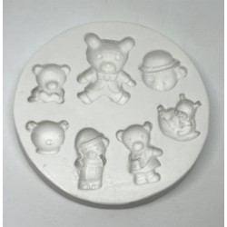 Forma de  Silicone Apliques Ursinhos cód. FS1264