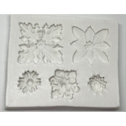 Forma de  Silicone Conjunto Flores cód. FS1259