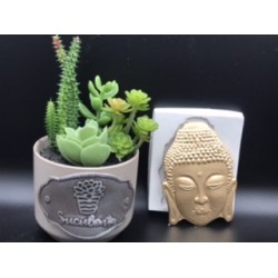 Forma de Silicone Placa Cabeça Buda- cód. FS1341