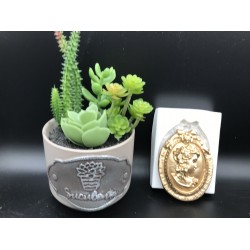 Forma de  Silicone Moldura Camafeu G - cód. FS1327