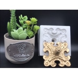 Forma de Silicone Puxador Quadrado G - cód. FS1339