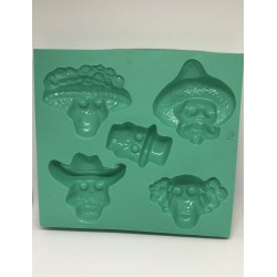Forma de  Silicone Caveiras Mexicanas cód. FS2037