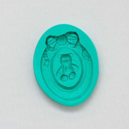 Forma de Silicone  Moldura urso cód. FS1048