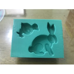 Forma de Silicone Pintinho e Coelhinho cód. FS2048