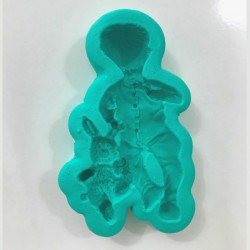 Forma de Silicone Menino com coelhinho cód. FS1097